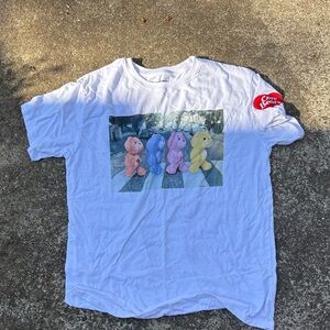 Freeze White Short Sleeve Tee with Multicolor Care Bears Graphic
